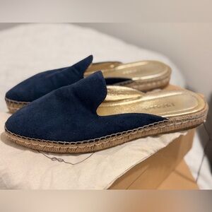 Prada Navy Espadrille Mules